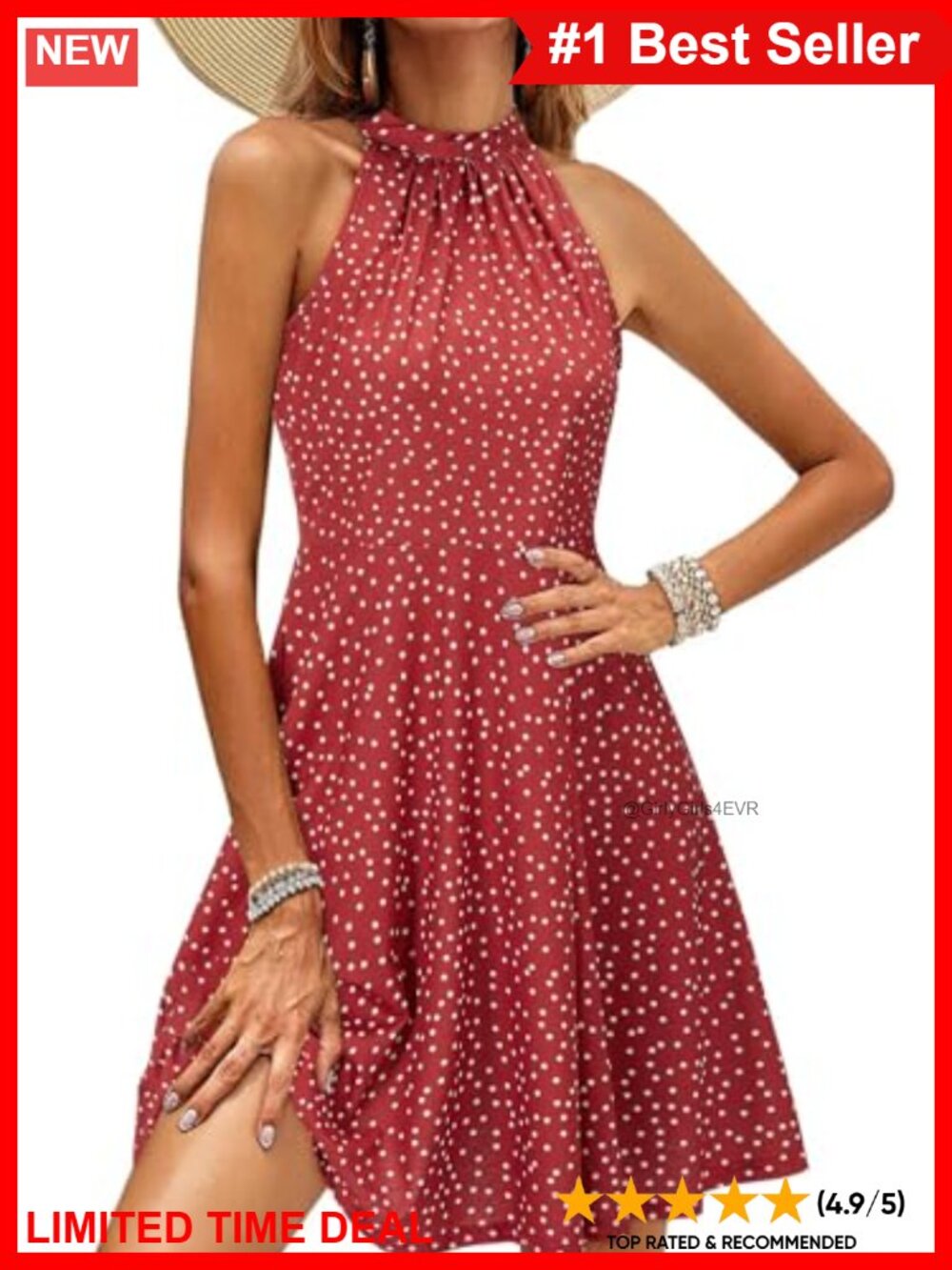 Halter Neck Floral Summer Sundress Casual A-Line Sleeveless